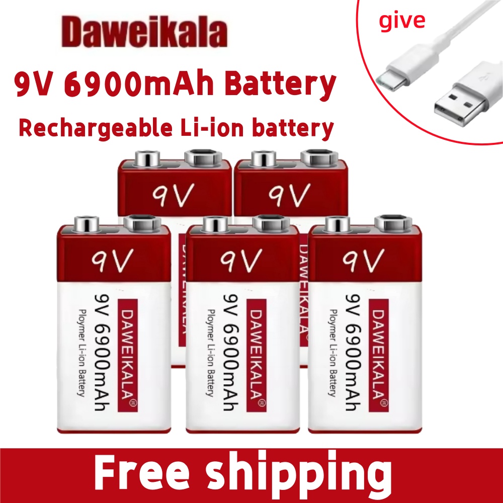 Co Detector Plug - Baterai Isi Ulang 9V 6900mah Lithium